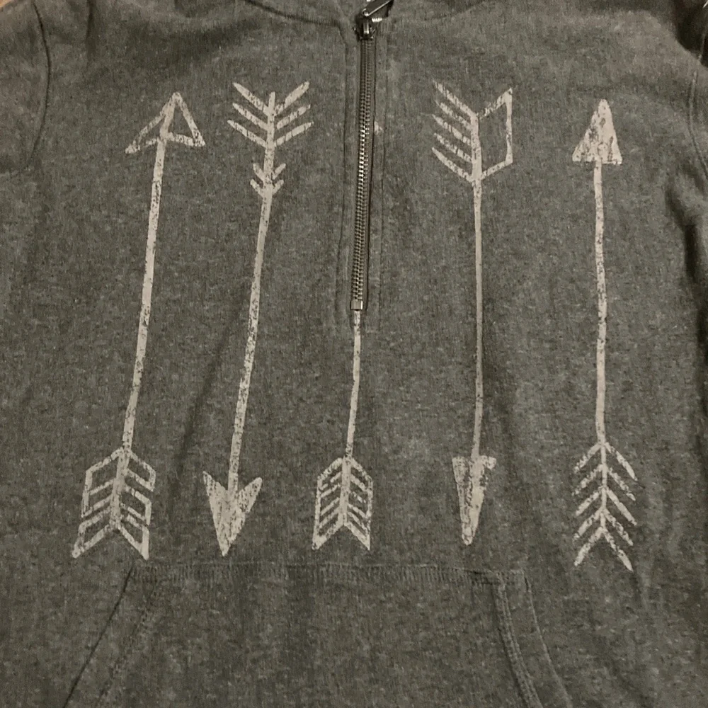 Style & Co. Dark Gray Arrow Zip-Up Sweater